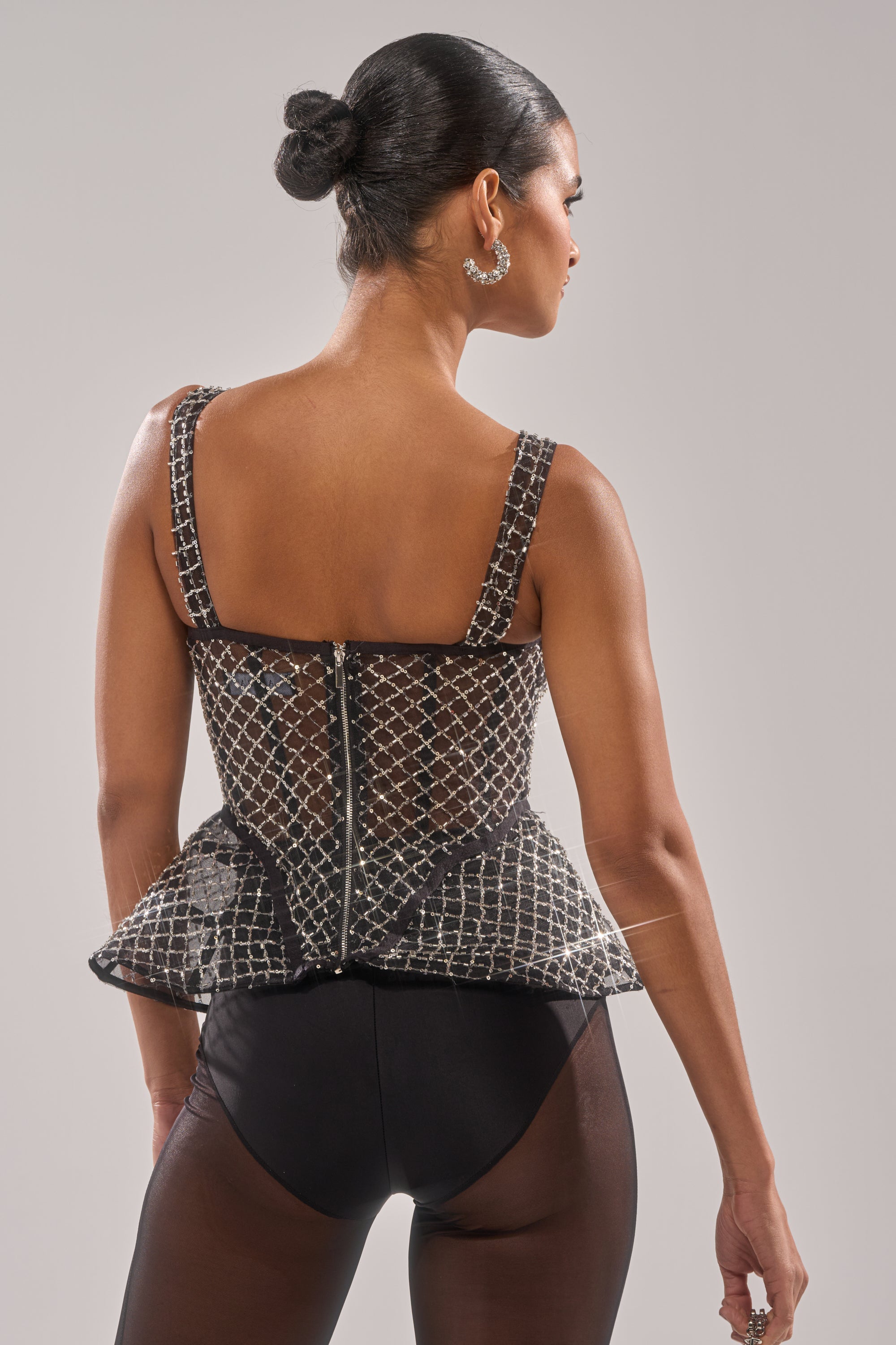 GLITZ AND GLAM SHEER RHINESTONE CORSET
