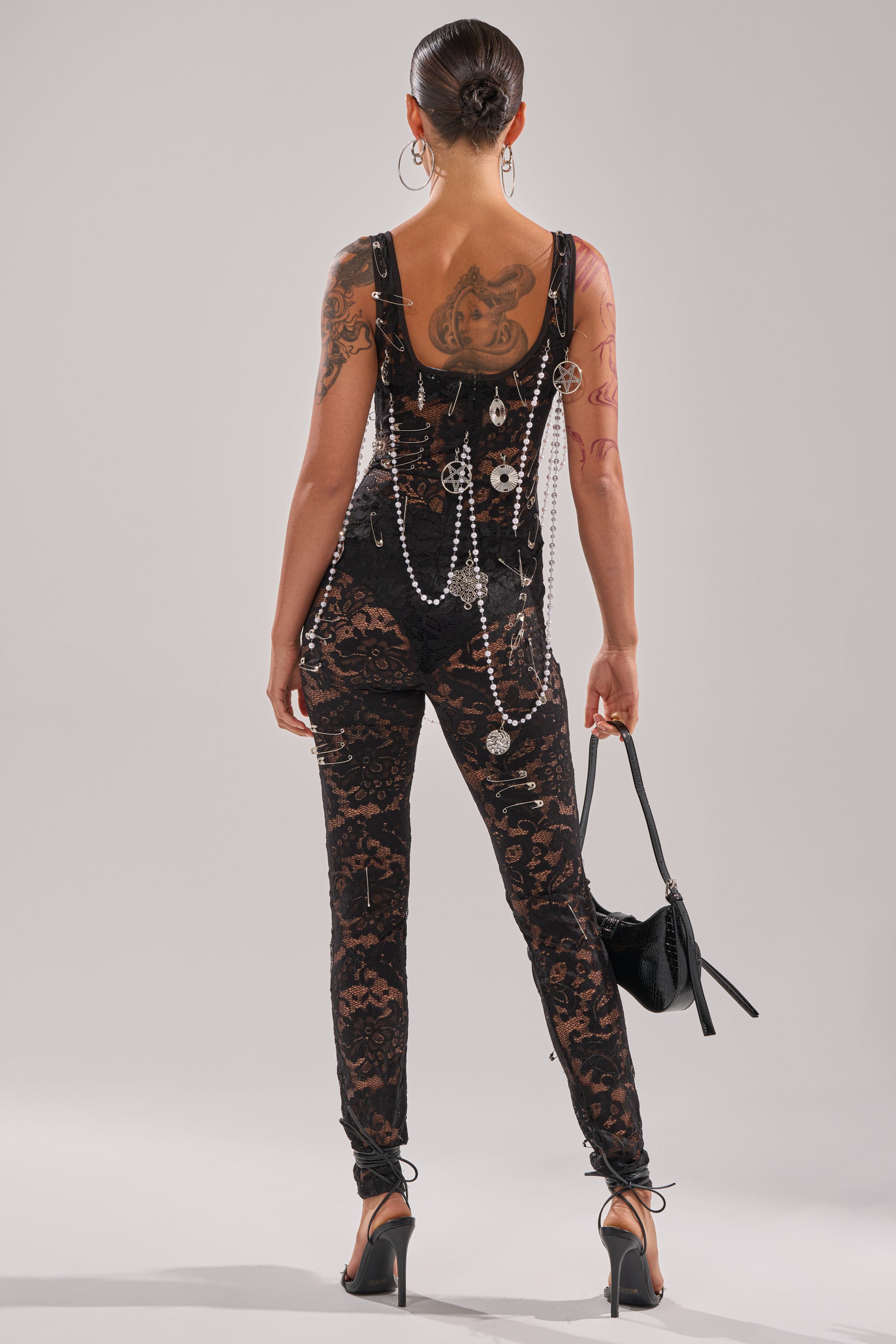 BABY I AM THE PARTY LACE JUMPSUIT