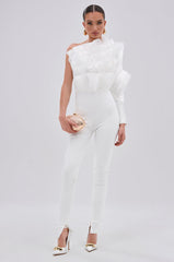 ADA RUFFLE TOP BANDAGE JUMPSUIT
