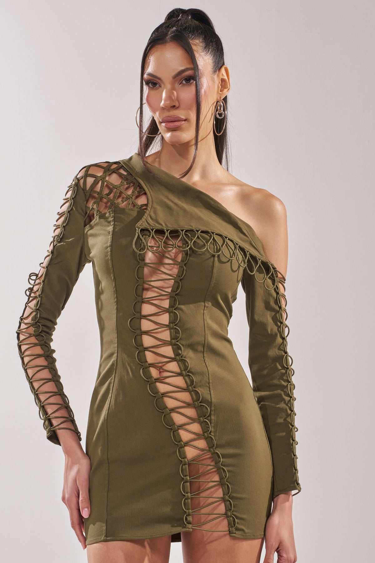 LACED UP MINI DRESS