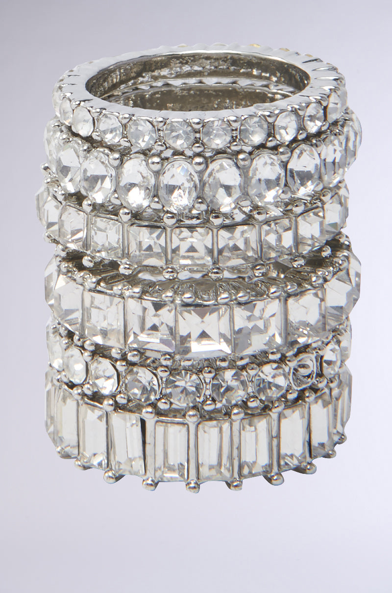 SPEND IT RHINESTONE RING SET