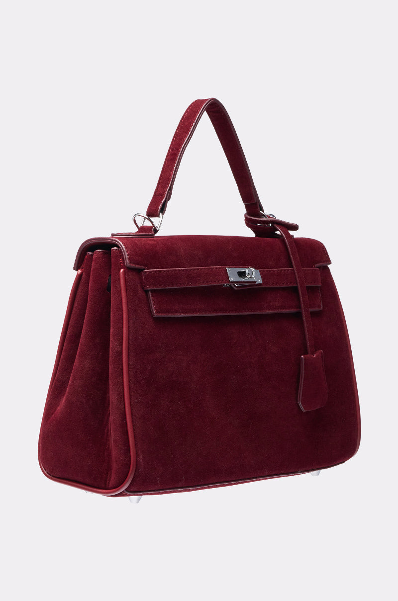 TAKE ME TO DINNER SUEDE BAG