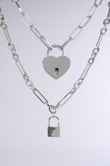 HEART ON LOCK NECKLACE SET