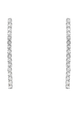 RHINESTONE DROP EARRING IN SILVER