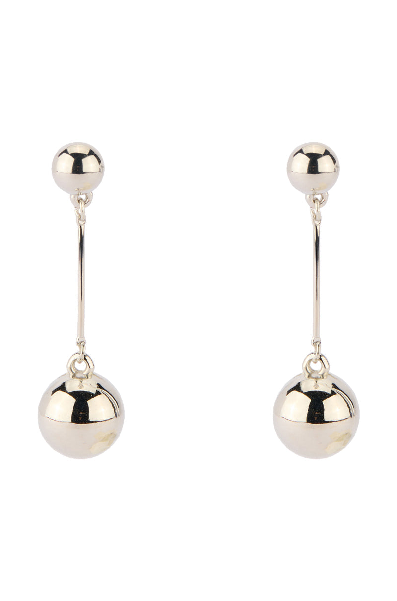 SILVER BALL EARRING