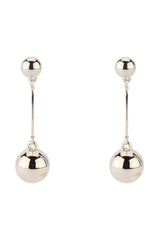 SILVER BALL EARRING