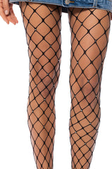 TITSY RHINESTONE WIDE FISH NET TIGHTS